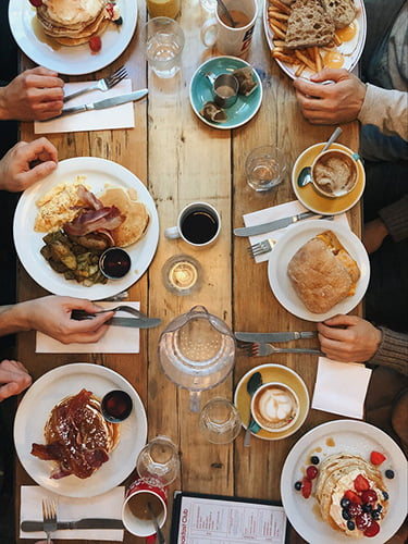 food on table
