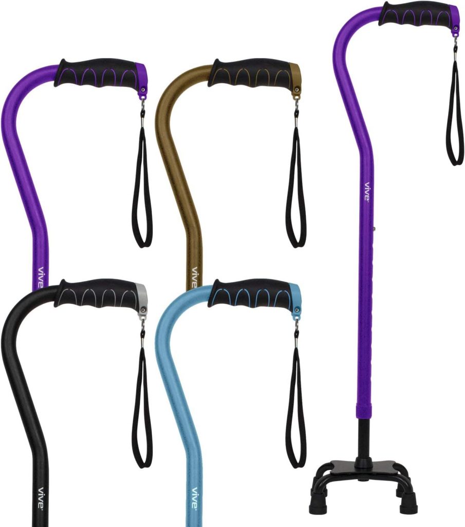 Vive Quad Cane - Walking Stick for Men and Women