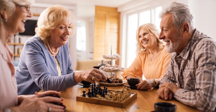 Senior Playing Board Games