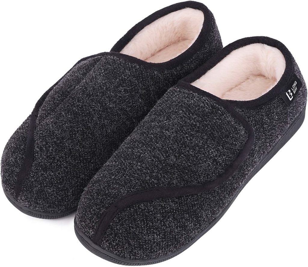 LongBay Women's Furry Memory Foam Slippers